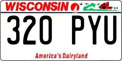 WI license plate 320PYU