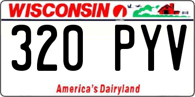 WI license plate 320PYV