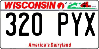 WI license plate 320PYX