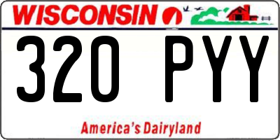 WI license plate 320PYY