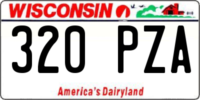 WI license plate 320PZA