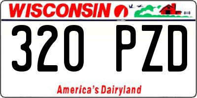WI license plate 320PZD