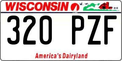 WI license plate 320PZF