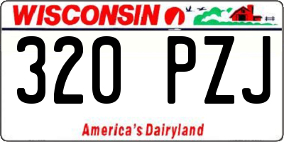 WI license plate 320PZJ