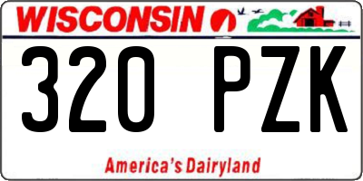 WI license plate 320PZK