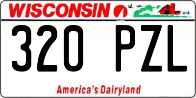 WI license plate 320PZL