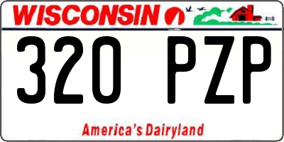 WI license plate 320PZP