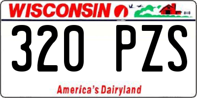 WI license plate 320PZS