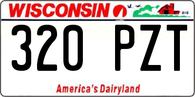 WI license plate 320PZT