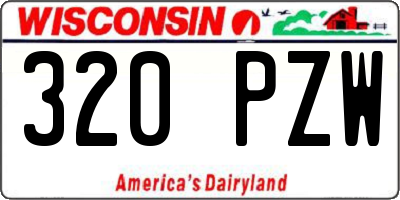 WI license plate 320PZW