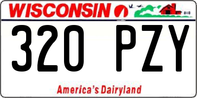 WI license plate 320PZY
