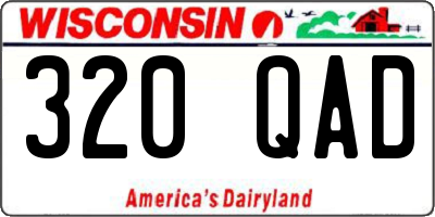WI license plate 320QAD