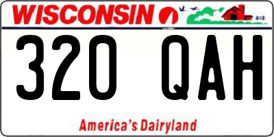 WI license plate 320QAH