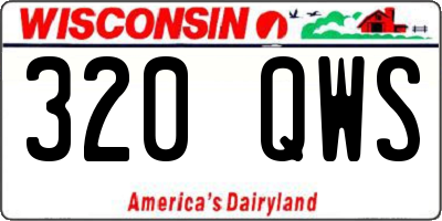 WI license plate 320QWS