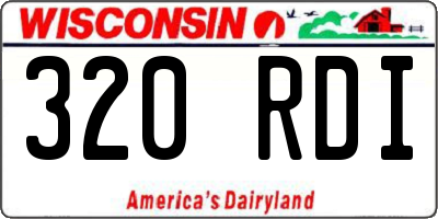 WI license plate 320RDI