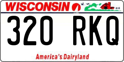 WI license plate 320RKQ