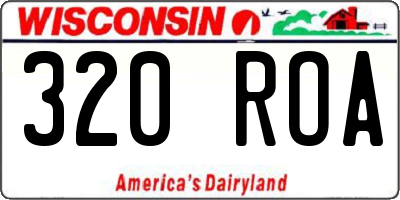 WI license plate 320ROA