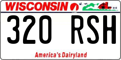 WI license plate 320RSH