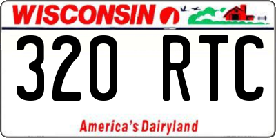 WI license plate 320RTC