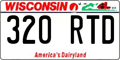 WI license plate 320RTD