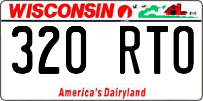 WI license plate 320RTO