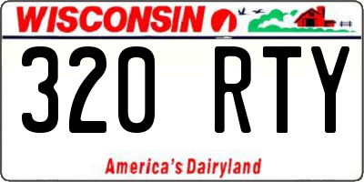 WI license plate 320RTY