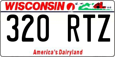WI license plate 320RTZ