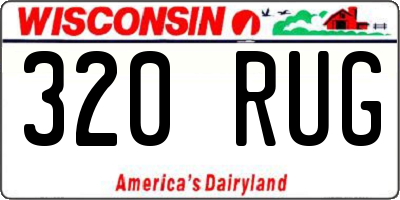 WI license plate 320RUG