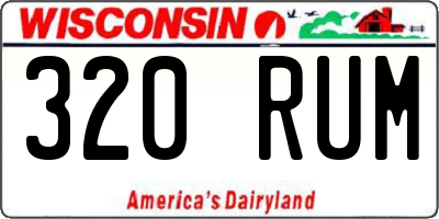 WI license plate 320RUM