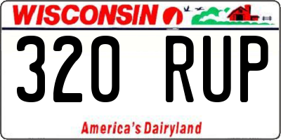 WI license plate 320RUP
