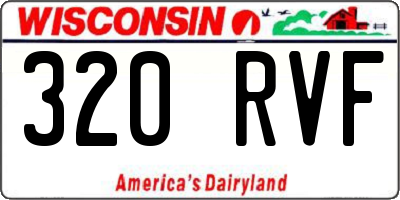 WI license plate 320RVF