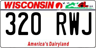WI license plate 320RWJ