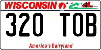 WI license plate 320TOB