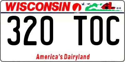 WI license plate 320TOC