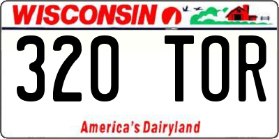 WI license plate 320TOR