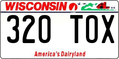 WI license plate 320TOX