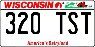 WI license plate 320TST