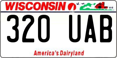 WI license plate 320UAB