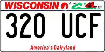 WI license plate 320UCF