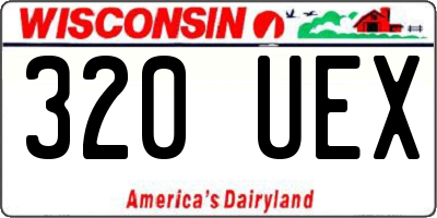 WI license plate 320UEX