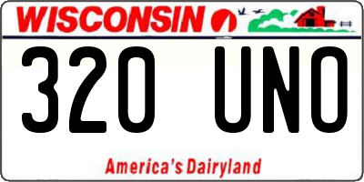WI license plate 320UNO
