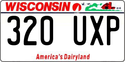 WI license plate 320UXP