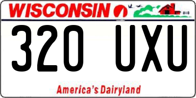 WI license plate 320UXU