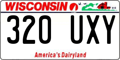 WI license plate 320UXY