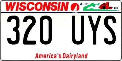 WI license plate 320UYS