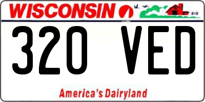 WI license plate 320VED