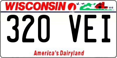 WI license plate 320VEI
