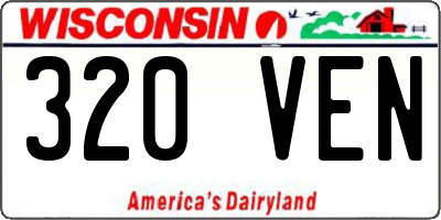 WI license plate 320VEN
