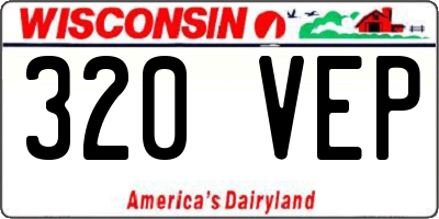 WI license plate 320VEP
