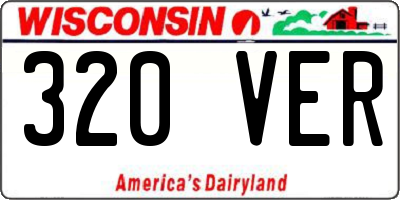 WI license plate 320VER